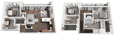 Floor plan for 3 beds, 3 baths, 1961 sqft